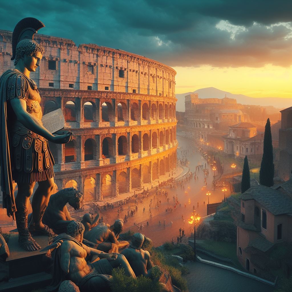 Coliseu Vespasiano, Arquitetura Romana, Virtus na Antiguidade, Eventos no Coliseu, História de Roma, Engenharia Arquitetônica, Gladiadores Romanos, Anfiteatros Históricos, Turismo Cultural em Roma, Restauração de Monumentos, Hipogeus no Coliseu, Batalhas Navais Simuladas, Vespasiano e Tito, Monumentos da Roma Antiga, Legado Arqueológico, Impacto Cultural do Coliseu, Entretenimento na Antiguidade, Roma Imperial, Rastrelli e Arqueologia, Política e Arquitetura Romana