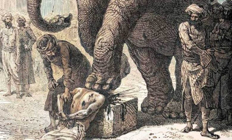 História da execução por elefante na Índia, Métodos de execução por elefante na Ásia, Uso dos elefantes como instrumento de execução, Práticas de execução por elefante em diferentes culturas, Processo de execução com elefantes, Variações na execução por elefante, Tradições antigas de execução por elefante, Papel dos elefantes na história da punição, Impacto da influência britânica na execução por elefante, Treinamento de elefantes para execuções, Execução por elefante: métodos brutais, Origens históricas da execução por elefante, Registros cronológicos de execução por elefante, Cultura e execução por elefante, Dualidade dos elefantes na história, Legado da execução por elefante, Justificativa histórica para execuções com elefantes, Ética e execução por elefante, Mito e realidade na execução por elefante, Execução por elefante: passado sombrio da humanidade