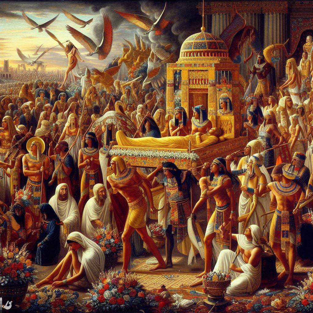 Tumba de Tutancâmon, Arte funerária egípcia, Pinturas na tumba, Urgência na preparação, Morte de Tutancâmon, Descoberta arqueológica, Ritual funerário egípcio, Howard Carter, Vale dos Reis, Dinastia Amarna, Pressa na arte antiga, Marcas apressadas, Descoberta de 1922, Tradições funerárias, Técnica de conservação, Artesãos egípcios, Cultura popular egípcia, Enigma da tumba, Importância histórica, Prazo de selamento