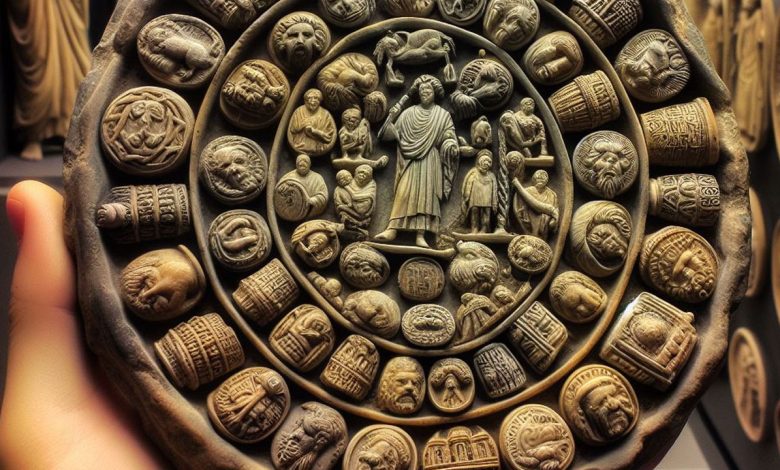 Selos romanos Doliche, Descoberta arqueológica em Doliche, Iconografia religiosa romana, Júpiter Dolichenus e culto, Arquivo antigo de Doliche, Artefatos de argila romanos, Arqueologia urbana na Roma Antiga, História da cidade de Doliche, Sítios arqueológicos na Turquia, Documentação romana em selos, Significado cultural dos selos romanos, Centro religioso em Doliche, Peregrinação em cidades romanas, Iconografia de deuses romanos, Arquitetura pública em Doliche, Deuses e deusas romanos em selos, Religião romana e rituais, Vida cotidiana em cidades romanas, Escavações arqueológicas em Doliche, Contribuições de Michael Blömer à arqueologia